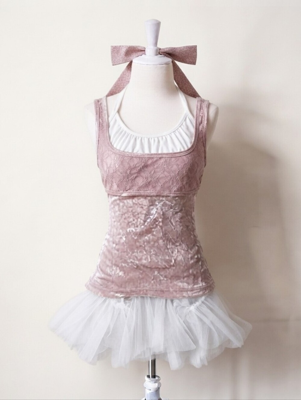 Japanese brand 3pc top floral top pink white set